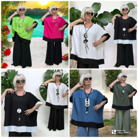 LaBass oversized viscose top/tuniek/niet doorschijnend /in meerdere kleuren
