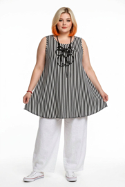 ITALIA Moda oversized viscose A-lijn tuniek stretch zwart/wit