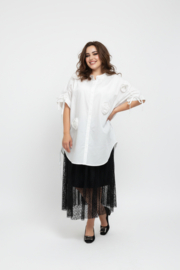 Moonshine oversized katoen blouse apart met boemen /in meerdere kleuren