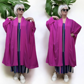 AKH oversized chique A-lijn blazer/vest met zakken apart