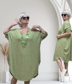 AKH oversized viscose mix jurk/tuniek met zakken apart stretch