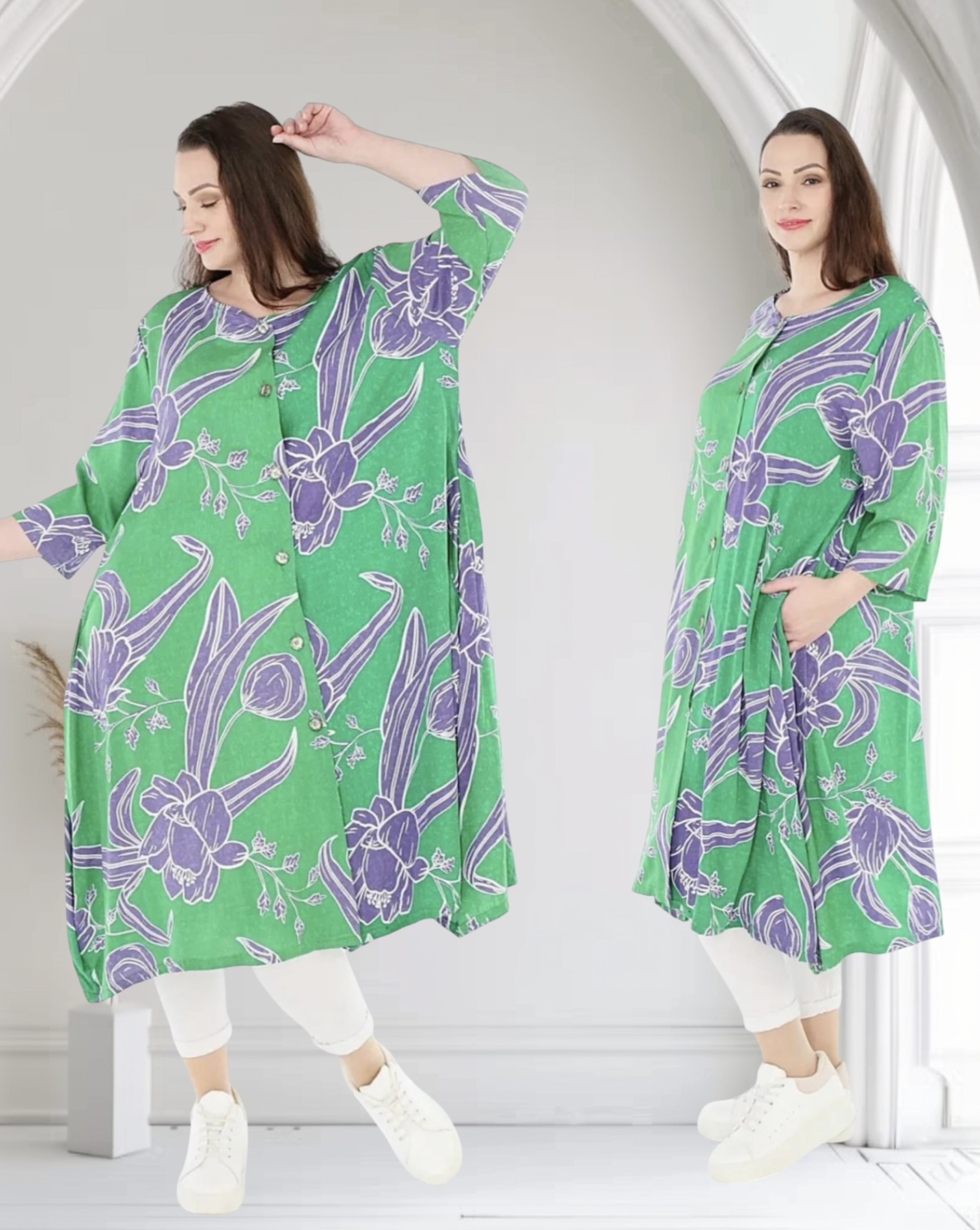 AKH viscose oversized A-lijn blouse/tuniek