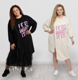 ITALIA  jeresy katoen mix tuniek met rits /stretch/in meerdere kleuren