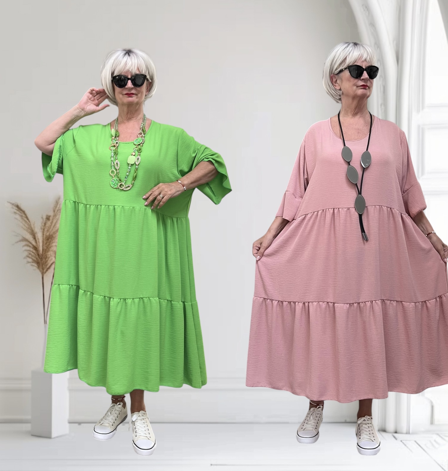 ITALIA  MODA  viscose wijde jurk apart/ in meerdere kleuren