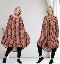 AKH oversized viscose asymmetrisch A-lijn tuniek apart stretch
