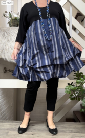 AKH  oversized viscose A-lijn tuniek/jurk met verstelbare plooien stretch