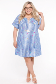 ITALIA MODA  oversized mousseline katoen jurk/in meerdere kleuren