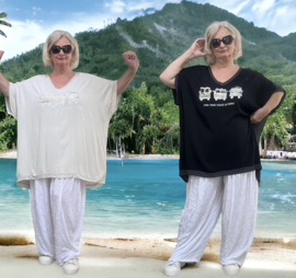 ITALIA  oversized viscose top apart stretch  /in meerdere kleuren