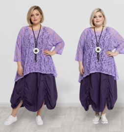 Moonshine oversized de modieuze kleuring  katoen KANTEN top apart stretch /in meerdere kleuren