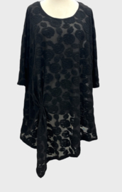 Vincenzo Allocca oversized elegante A-lijn tuniek  apart/stretch zwart