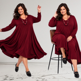 ITALIA   jersey viscose mix  A-lijn jurk stretch  /in meerdere kleuren