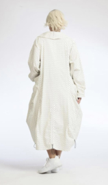 AKH viscose A-lijn zomer jas  stretch ecru/zwart