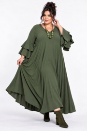 Itala   viscose crepe A-lijn jurk stretch /in meerdere kleuren