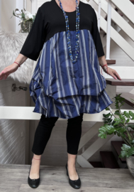 AKH  oversized viscose A-lijn tuniek/jurk met verstelbare plooien stretch