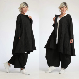AKH katoen A-lijn blazer/vest/ met knoopsluiting zwart