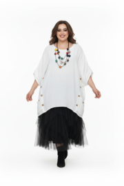 ITALIA MODA oversized mousseline katoen A-lijn tuniek