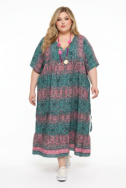 UNIDIVA viscose/zijde  A-lijn zomer jurk apart