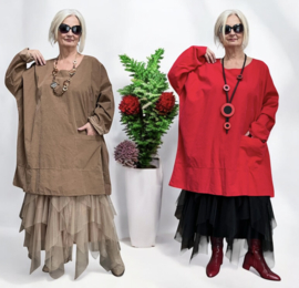 ITALIA MODA fijn corduroy katoen tuniek /in meerdere kleuren