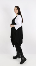 AKH jersey viscose A-lijn blazer/vest/tuniek stretch  zwart