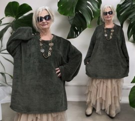 ITALIA MODA oversized fleece tuniek/ stretch/in meerdere kleuren