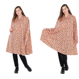 AKH oversized jersey viscose A-lijn jurk/tuniek apart stretch