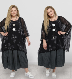 Moonshine  oversized zijde tuniek/poncho gevoerd