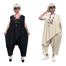 ITALIA katoen jumpsuit met zakken apart stretch /in meerdere kleuren