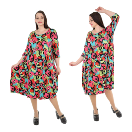 AKH viscose A-lijn jurk met zakken apart stretch
