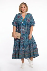 UNIDIVA viscose/zijde  A-lijn zomer jurk apart