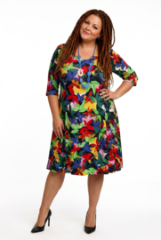 New Jersey viscose A-lijn jurk stretch