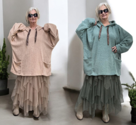 Sissy ITALIA oversized fleece tuniek/ stretch/in meerdere kleuren