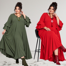 Itala   viscose crepe A-lijn jurk stretch /in meerdere kleuren