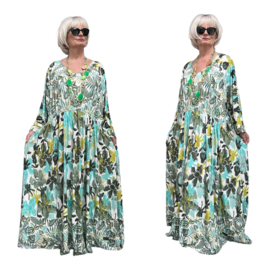 Mila Ragazza oversized A-lijn jersey boho jurk  apart (extra groot)stretch