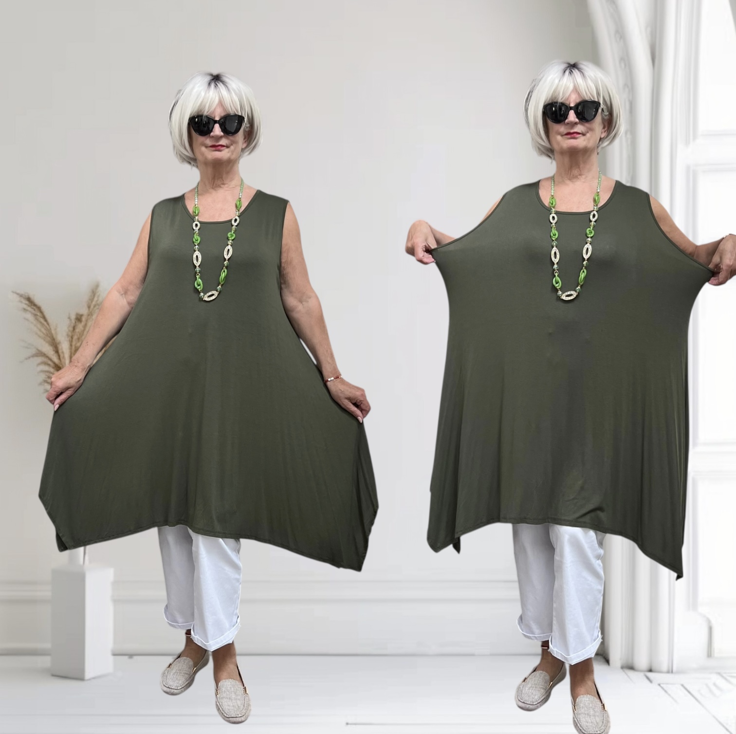 Moonshine jersey viscose  A-lijn tuniek stretch apart