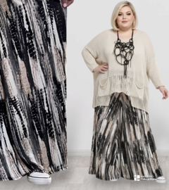 ITALY Mode jersey viscose  wijde broek apart /zeer rekbaar