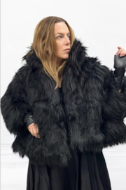 VINCENZO ALLOCCA fluffy jasje zwart/gevoerd