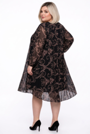ITALIA MODA  viscose chiffon met accordeonplissé A-lijn jurk gevoerd /stretch/in meerdere kleuren