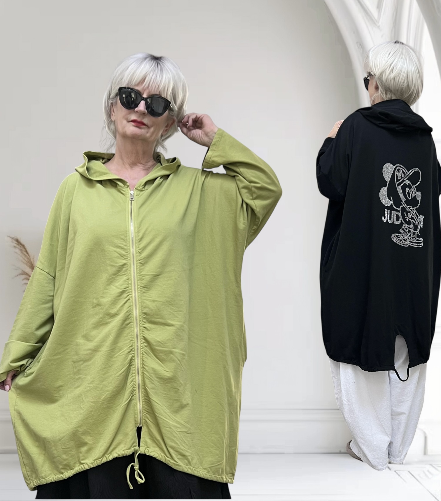 Italia MODA oversized jersey blazer/jas apart stretch /in meerdere kleuren