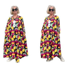 AKH viscose/linnen A-lijn asymmetrische jurk