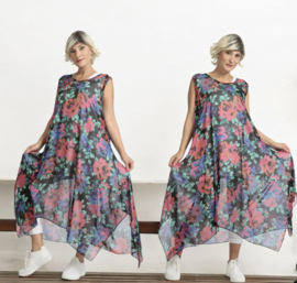 AKH oversized chique chiffon A-lijn  jurk/overjurk /tuniek apart