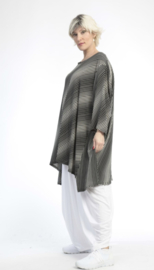 AKH oversized viscose A-lijn tuniek apart zwart/wit