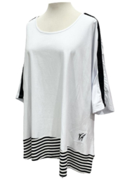 Vincenzo Allocca oversized katoen A-lijn tuniek/aparte/stretch wit/zwart