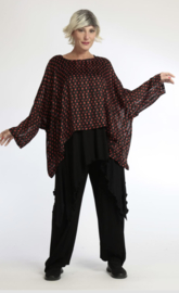 AKH chique chiffon oversized top/ apart zwart/rood