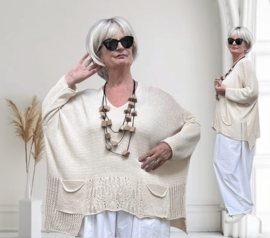 Moonshine oversized katoen  gebreide top stretch/in meerdere kleuren