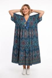 UNIDIVA viscose/zijde  A-lijn zomer jurk apart