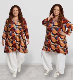 New Jersey viscoseA-lijn tuniek met zakken stretch