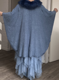 ITALIA MODA viscose omslagdoek/poncho/vest  met bont/in meerdere kleuren
