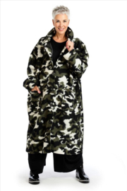 AKH oversized lange wollen winterjas/mantel  gevoerd