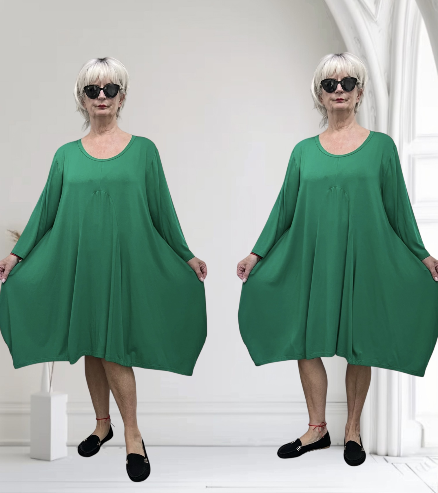 New Jersey oversized viscose A-lijn jurk/tuniek / stretch