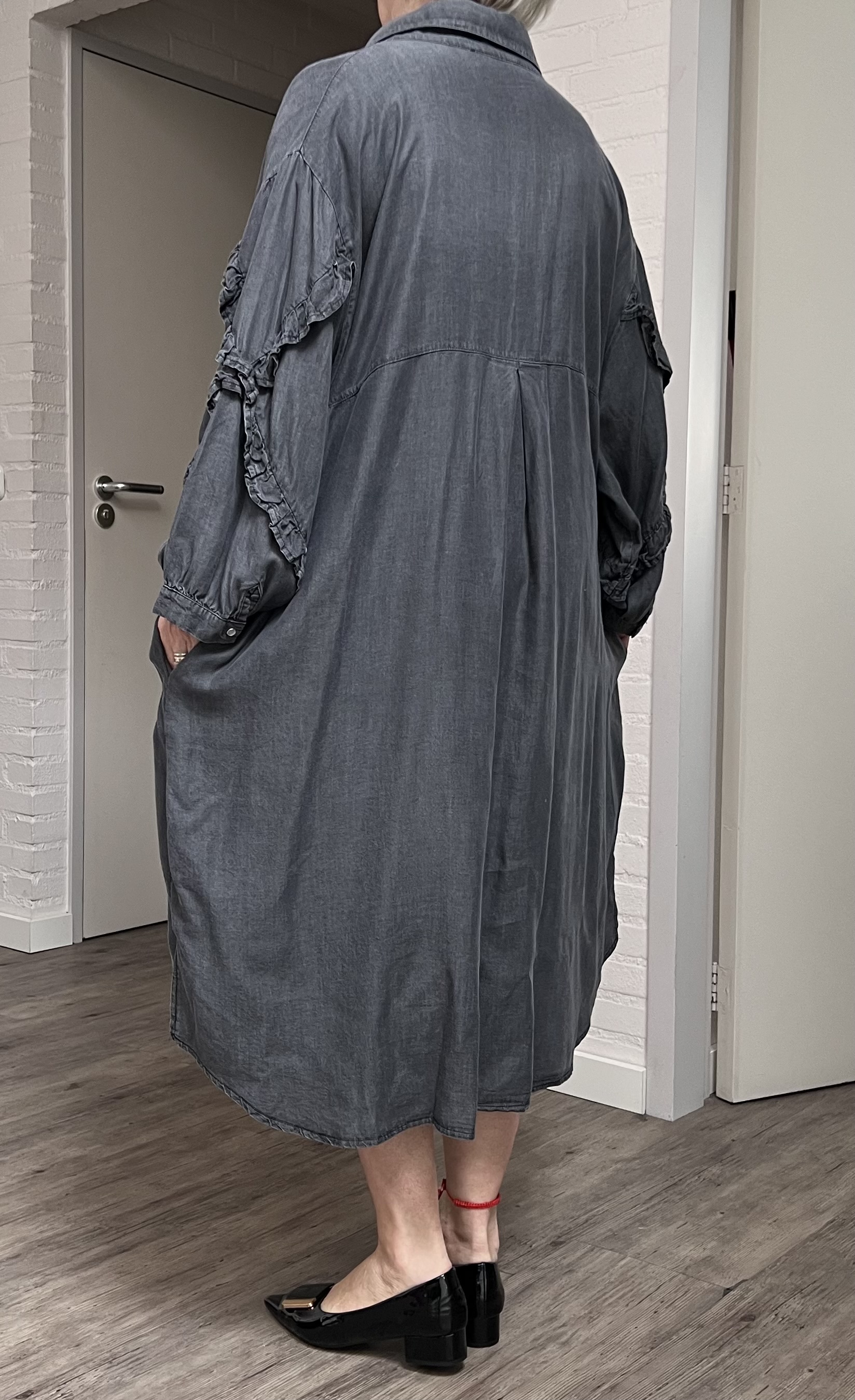 Vincenzo Allocca oversized tencel jeans blazer/vest/jurk apart